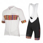 2018 Maillot Cyclisme Endura Graphics Pinstripe Blanc Manches Courtes et Cuissard