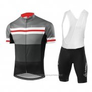 2018 Maillot Cyclisme Loffler Noir Gris Manches Courtes et Cuissard