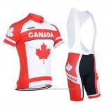 2018 Maillot Cyclisme Canada Orange et Blanc Manches Courtes et Cuissard