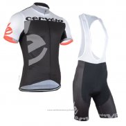 2018 Maillot Cyclisme Cervelo Gris Noir Manches Courtes et Cuissard