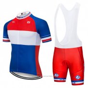 2018 Maillot Cyclisme FDJ Bleu Blanc Rouge Manches Courtes et Cuissard