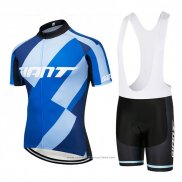 2018 Maillot Cyclisme Giant Bleu et Noir Manches Courtes et Cuissard