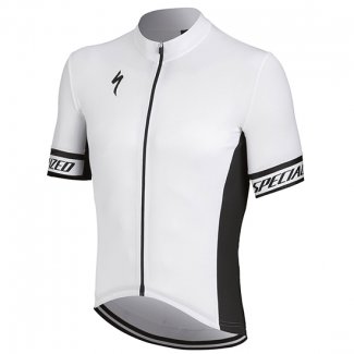 2018 Maillot Cyclisme Specialized Blanc Noir Manches Courtes et Cuissard