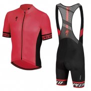 2018 Maillot Cyclisme Specialized Rose Noir Manches Courtes et Cuissard