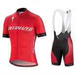 2018 Maillot Cyclisme Specialized Rouge Blanc Noir Manches Courtes et Cuissard