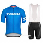 2018 Maillot Cyclisme Trek Bontrager Bleu Manches Courtes et Cuissard