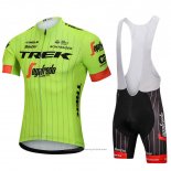 2018 Maillot Cyclisme Trek Segafredo Vert Manches Courtes et Cuissard