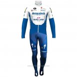 2020 Maillot Cyclisme Deceuninck Quick Step Bleu Blanc Manches Longues et Cuissard