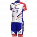 2020 Maillot Cyclisme Groupama-FDJ Rouge Bleu Manches Courtes et Cuissard