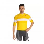 2021 Maillot Cyclisme Castelli Jaune Manches Courtes et Cuissard