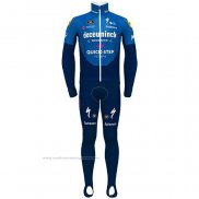 2021 Maillot Cyclisme Deceuninck Quick Step Bleu Manches Longues et Cuissard