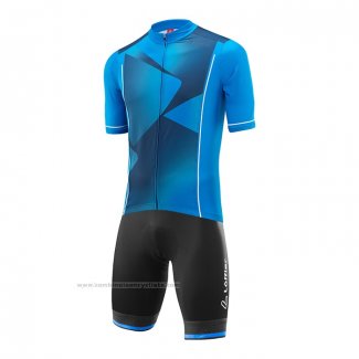 2022 Maillot Cyclisme Loffler Bleu Clair Bleu Manches Courtes et Cuissard