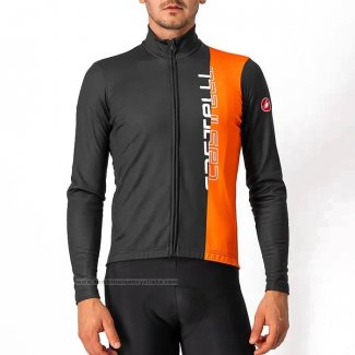 2023 Maillot Cyclisme Castelli Orange Manches Longues Et Cuissard