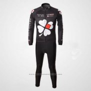 2010 Maillot Cyclisme FDJ Noir Manches Longues et Cuissard