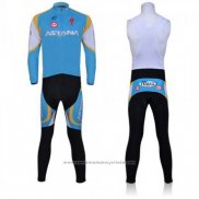 2011 Maillot Cyclisme Astana Azur Manches Longues et Cuissard