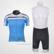 2011 Maillot Cyclisme Giordana Blanc et Azur Manches Courtes et Cuissard