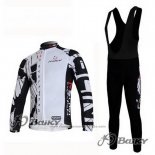 2012 Maillot Cyclisme Nalini Noir et Blanc Manches Longues et Cuissard