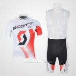 2012 Maillot Cyclisme Scott Blanc et Rouge Manches Courtes et Cuissard