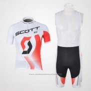 2012 Maillot Cyclisme Scott Blanc et Rouge Manches Courtes et Cuissard