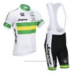2013 Maillot Cyclisme Australie Blanc et Vert Manches Courtes et Cuissard