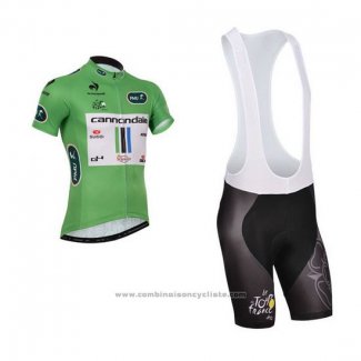 2013 Maillot Cyclisme Cannondale Lider Vert et Blanc Manches Courtes et Cuissard