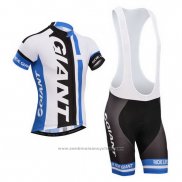 2013 Maillot Cyclisme Giant Blanc et Azur Manches Courtes et Cuissard