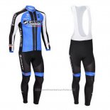 2013 Maillot Cyclisme Giant Noir et Bleu Manches Longues et Cuissard