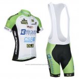 2014 Maillot Cyclisme Bardiani Blanc et Vert Manches Courtes et Cuissard