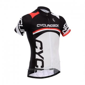 2014 Maillot Cyclisme Fox Cyclingbox Blanc et Noir Manches Courtes et Cuissard