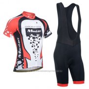 2014 Maillot Cyclisme Monton Rouge et Blanc Manches Courtes et Cuissard