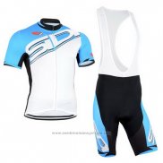 2015 Maillot Cyclisme Castelli SIDI Azur et Blanc Manches Courtes et Cuissard