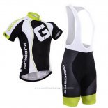 2015 Maillot Cyclisme Giordana Noir et Blanc Manches Courtes et Cuissard