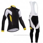 2015 Maillot Cyclisme Northwave Noir et Jaune Manches Longues et Cuissard