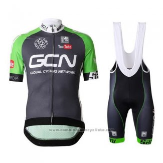 2016 Maillot Cyclisme GCN Gris et Vert Manches Courtes et Cuissard