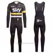 2016 Maillot Cyclisme Sky Jaune Manches Longues et Cuissard