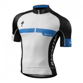 2016 Maillot Cyclisme Specialized Blanc et Bleu Manches Courtes et Cuissard