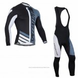 2016 Maillot Cyclisme Specialized Blanc et Bleu Manches Longues et Cuissard