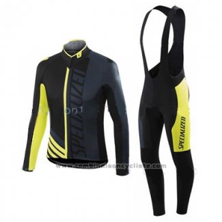 2016 Maillot Cyclisme Specialized Noir Manches Longues et Cuissard