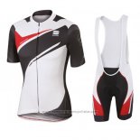 2016 Maillot Cyclisme Sportful Blanc et Noir Manches Courtes et Cuissard