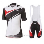 2016 Maillot Cyclisme Sportful Blanc et Noir Manches Courtes et Cuissard