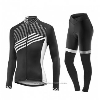 2017 Maillot Cyclisme Femme Liv Noir et Blanc Manches Longues et Cuissard