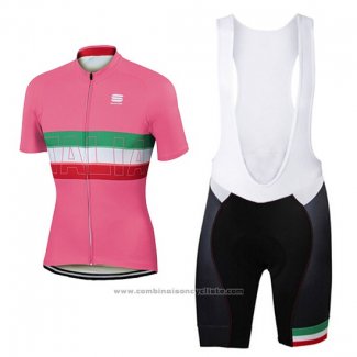 2017 Maillot Cyclisme Femme Sportful Rose Manches Courtes et Cuissard