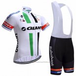 2017 Maillot Cyclisme Giant Blanc Manches Courtes et Cuissard