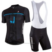 2017 Maillot Cyclisme Nalini Speed Noir et Bleu Manches Courtes et Cuissard