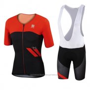 2017 Maillot Cyclisme Sportful Rouge et Noir Manches Courtes et Cuissard