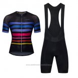 2017 Maillot Cyclisme Ykywbike Aa09 Adh09 Noir et Bleu Manches Courtes et Cuissard