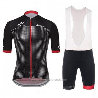 2018 Maillot Cyclisme Tour de Suisse Helvetia Noir Rouge Manches Courtes et Cuissard