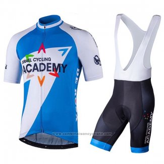 2018 Maillot Cyclisme Israel Cycling Academy Blanc et Bleu Manches Courtes et Cuissard