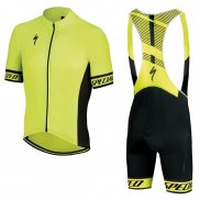 2018 Maillot Cyclisme Specialized Jaune Noir Manches Courtes et Cuissard