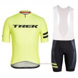 2018 Maillot Cyclisme Trek Lumiere Jaune Manches Courtes et Cuissard